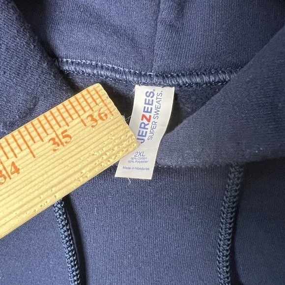 Gwen Stefani Anaheim Hillbillies Pullover Hoodie Navy Blue Size 2XL - Picture 5 of 8